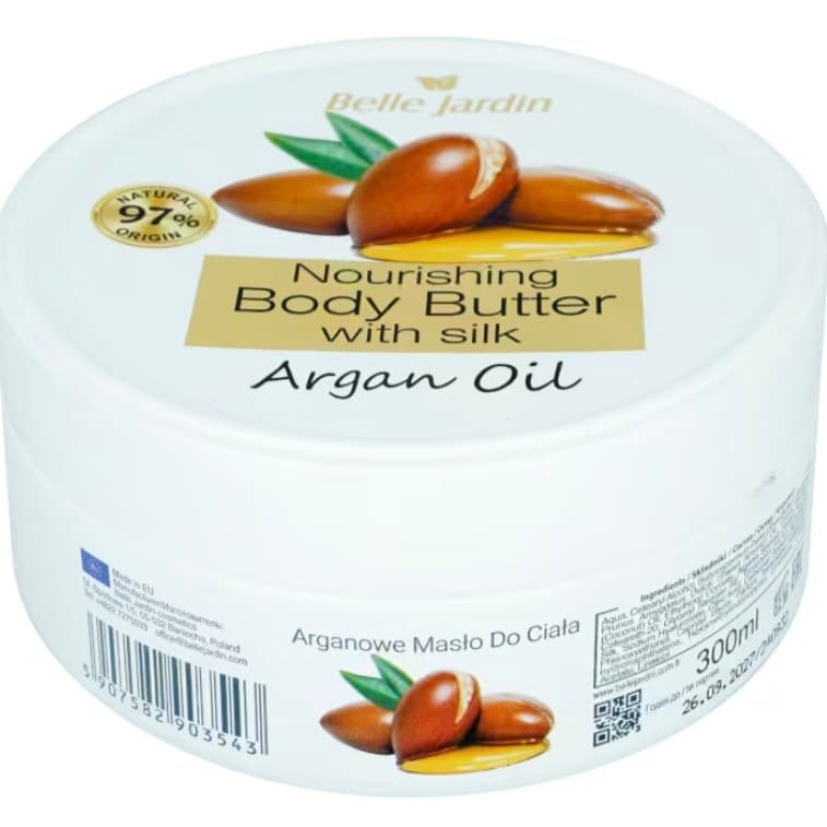 Belle Jardin 300ml argan ýagly beden üçin iýmitlendiriji krem