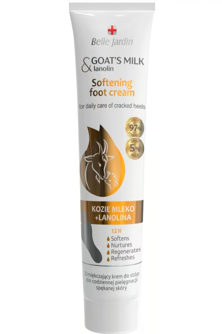 Belle Jardin 125ml geçiñ süýdinden we lanolinli daban üçin ýumşadyjy krem