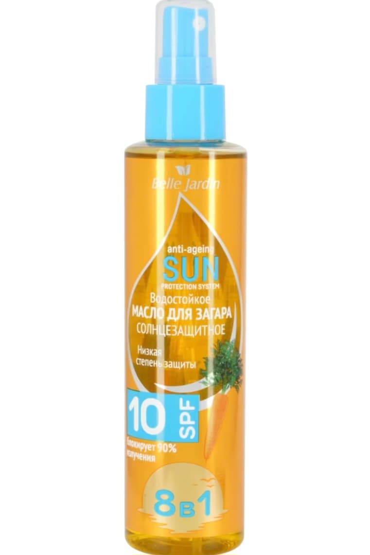 Belle Jardin 160ml 1-de 8 SPF 10 suwa çydamly zagar üçin ýag