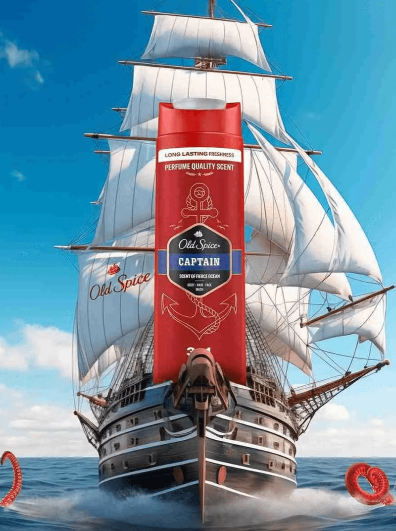 Old Spice 400ml 1-de 3 duş geli - captain
