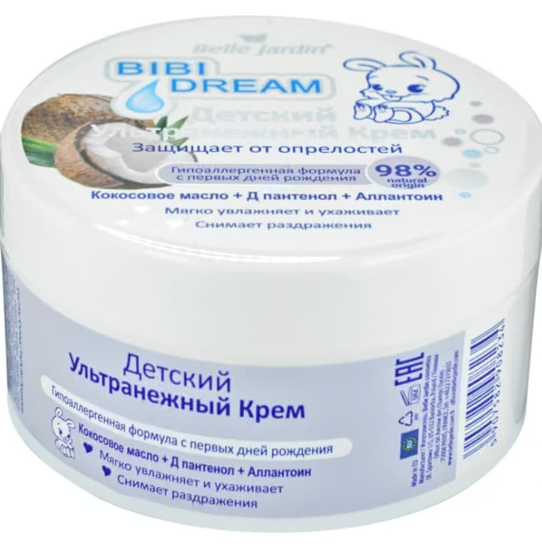 Belle Jardin 200ml kokos ýagly + D-pantenolly + allantoinli ultra näzik krem